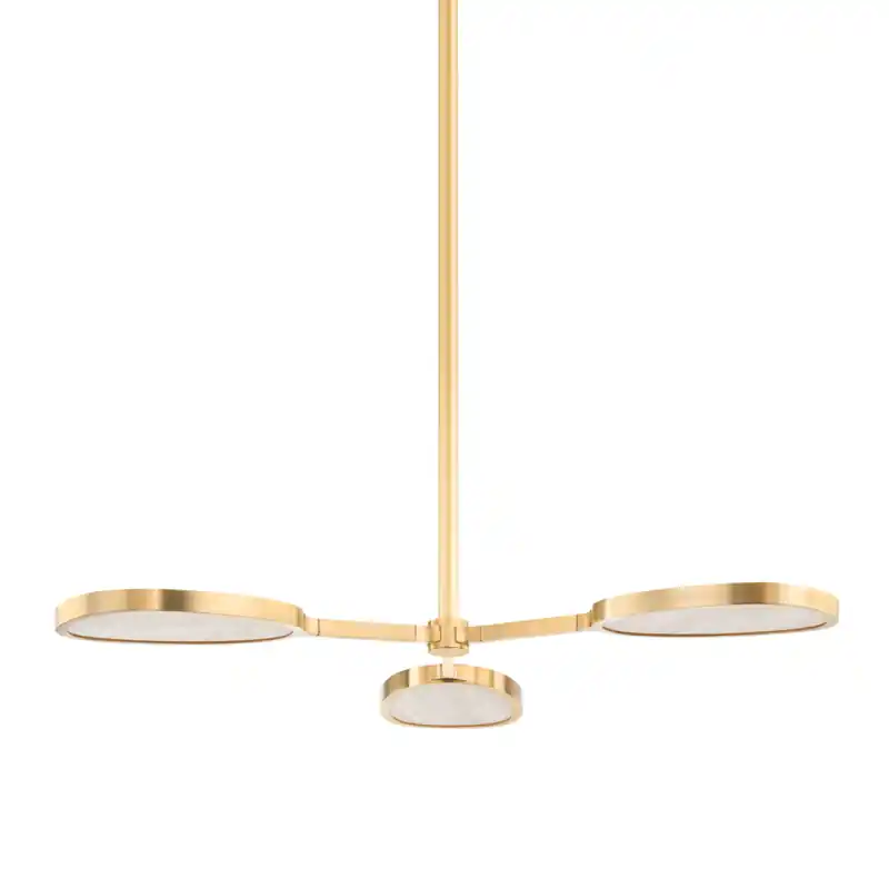Beirut LED 39 inch Vintage Brass Semi Flush Ceiling Light Express Delivery