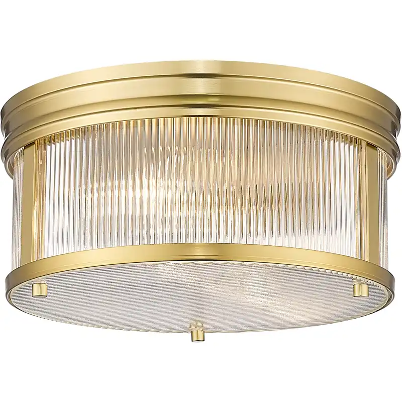Handmade Carnaby 2 Light 13 inch Modern Gold Flush Mount Ceiling Light