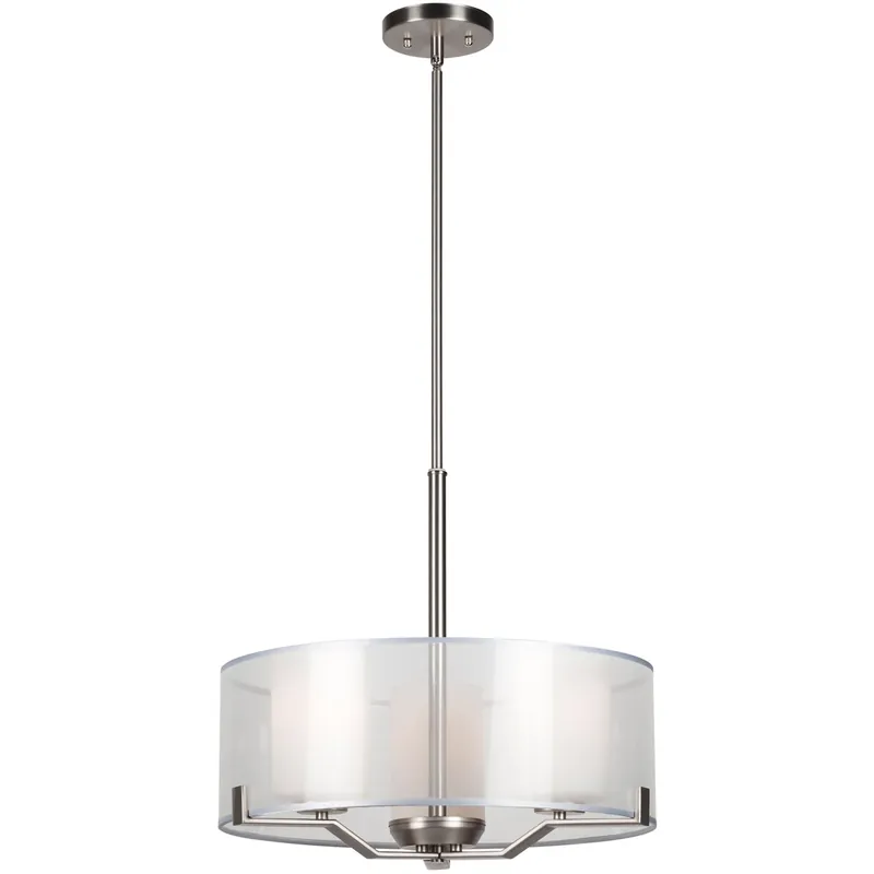 Shaw 3 Light 18 inch Brushed Nickel Drum Pendant Ceiling Light Limited Time