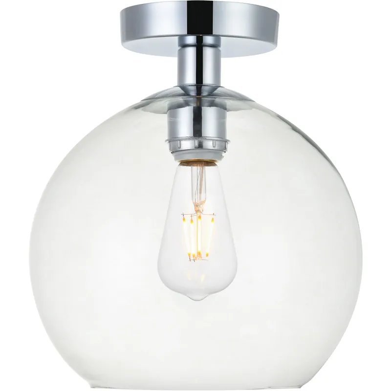 Baxter 1 Light 10 inch Chrome Flush Mount Ceiling Light Free Delivery