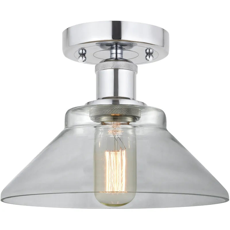 Edison Orwell 1 Light 8 inch Brushed Satin Nickel Flush Mount Ceiling Light in Matte White Glass Fresh Stock