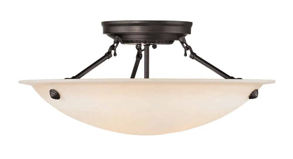 Oasis 3 Light 20 inch Bronze Semi-Flush Mount Ceiling Light Hot Picks