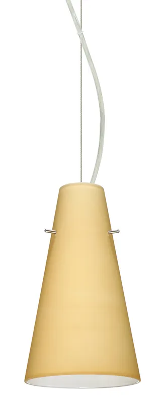 Limited Time Cierro LED Satin Nickel Pendant Ceiling Light in Vanilla Matte Glass