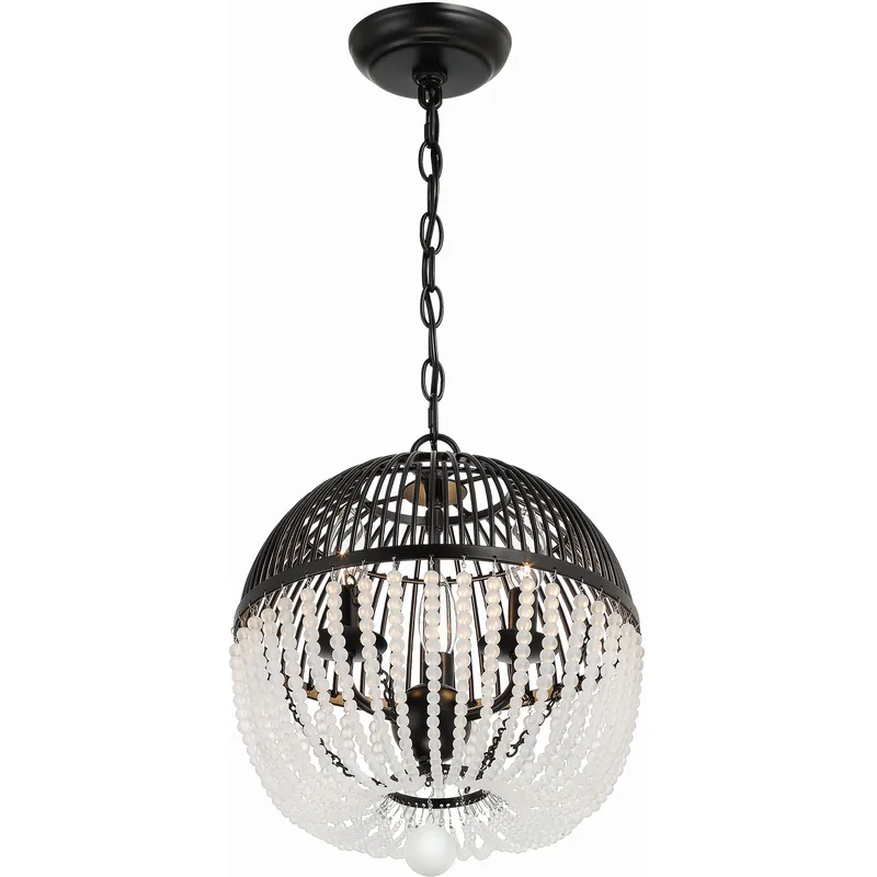 Certified Duval 3 Light 12 inch Matte Black Mini Chandelier Ceiling Light