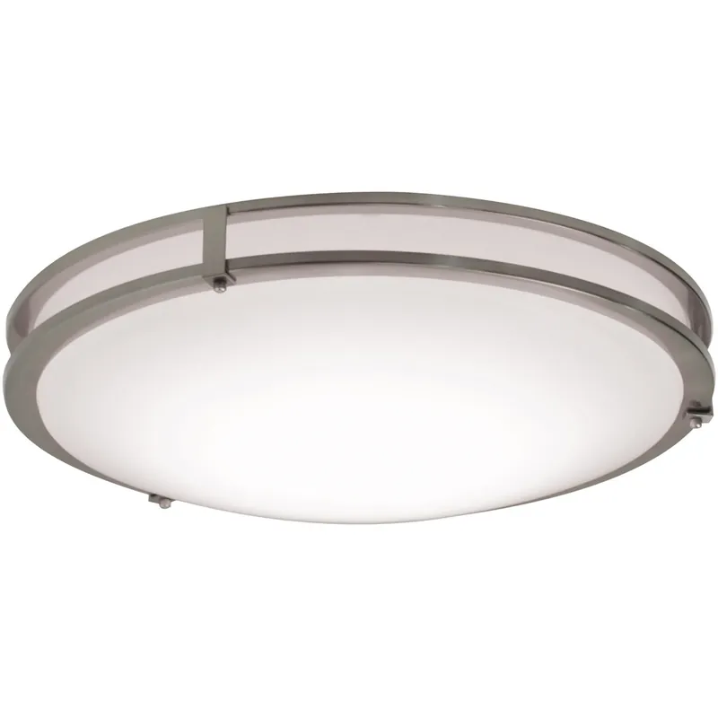Carlisle LED 18 inch Satin Nickel Flush Mount Ceiling Light Fresh Stock