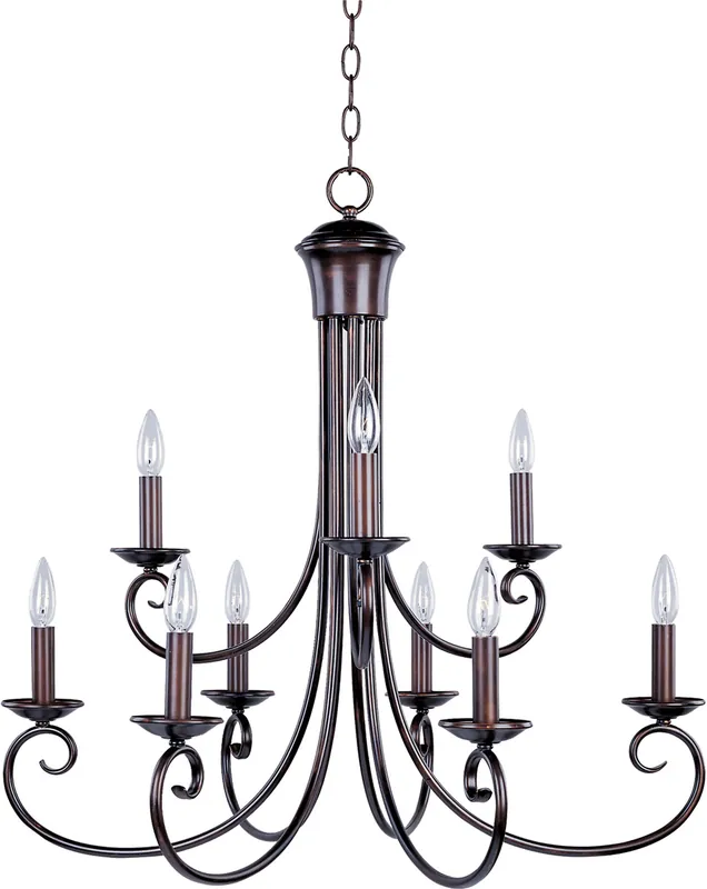 Loft 9 Light 30 inch Oil Rubbed Bronze Multi-Tier Chandelier Ceiling Light in Candelabra Base Incandescent Handmade