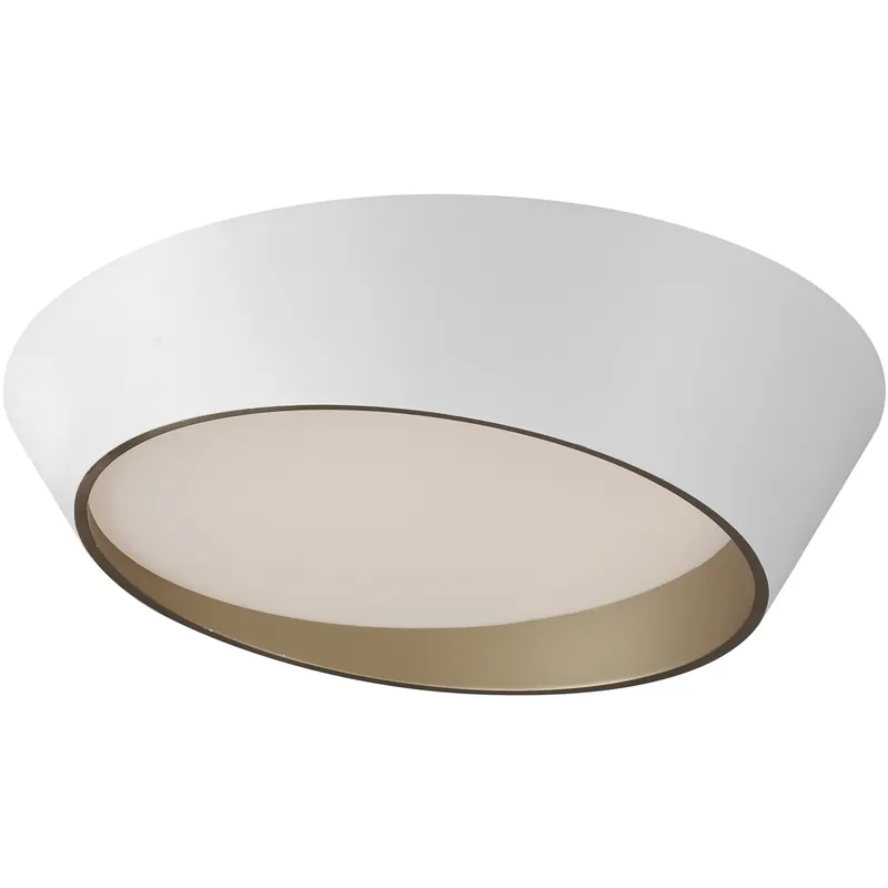 Slant LED 19.75 inch White with Gold Flush Mount Ceiling Light Worldwide Shipping