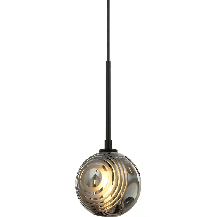 Jemyca 1 Light 4.75 inch Matte Black Pendant Ceiling Light in Matte Black and Smoke Budget