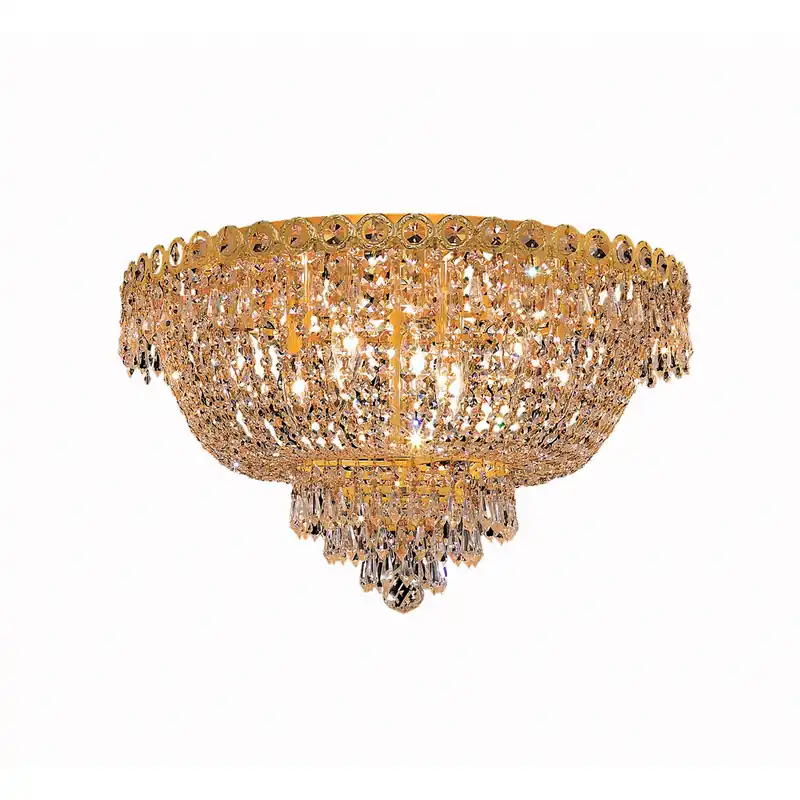 Century 9 Light 20 inch Gold Flush Mount Ceiling Light in Royal Cut Place Order