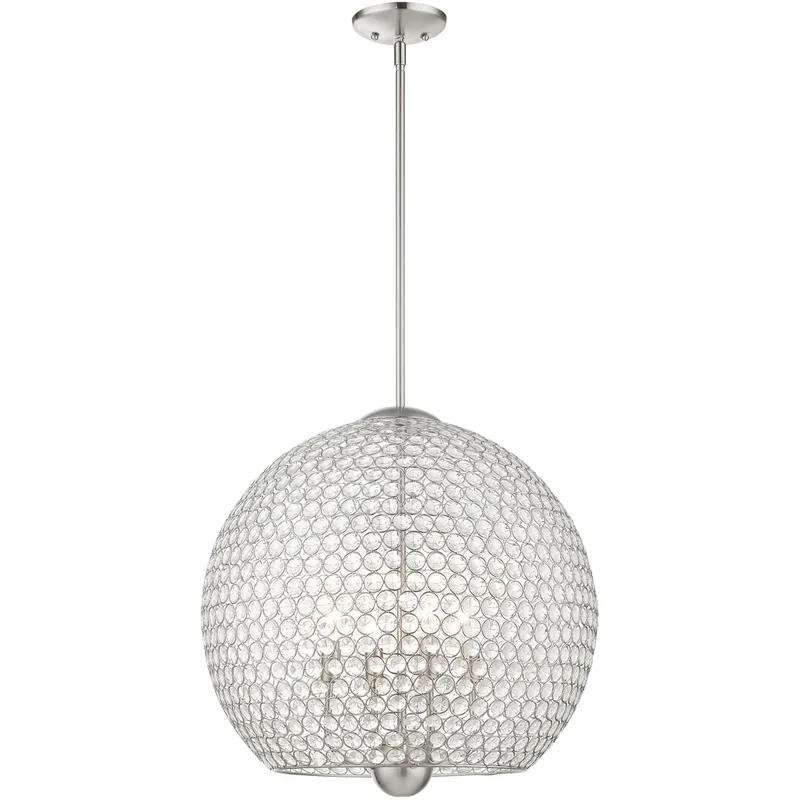 Cassandra 4 Light 20 inch Brushed Nickel Pendant Ceiling Light Bulk Order