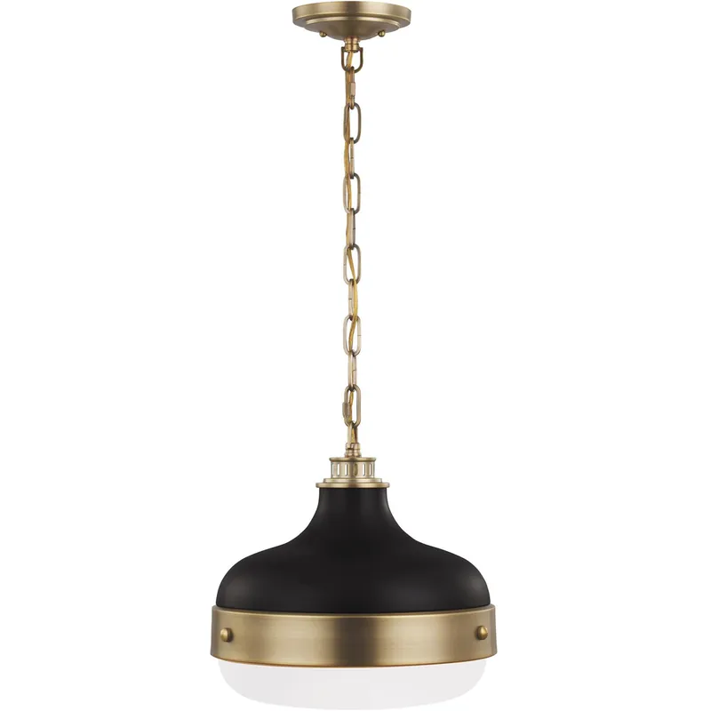 Cadence 2 Light 13 inch Dark Antique Brass / Matte Black Pendant Ceiling Light in Dark Antique Brass and Matte Black Free Shipping