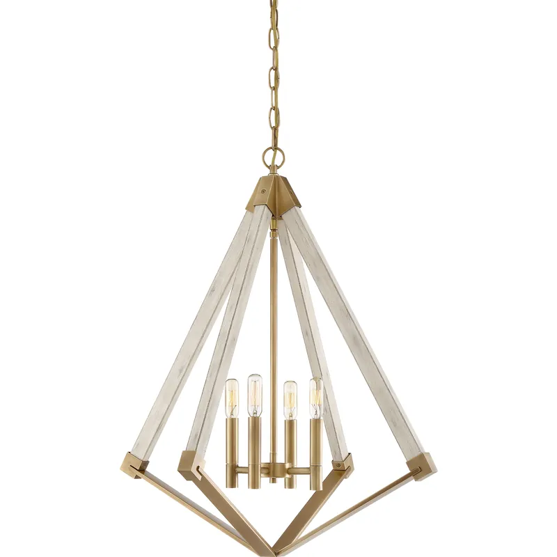Viewpoint 4 Light 24 inch Weathered Brass Foyer Chandelier Ceiling Light Certified