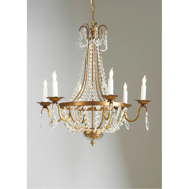 Chelsea House 6 Light Crystal Drops and Chains Chandelier Ceiling Light Same Day Shipping
