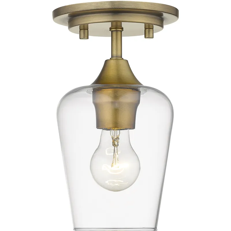 Joliet 1 Light 5.5 inch Olde Brass Flush Mount Ceiling Light Direct From Manufacturer