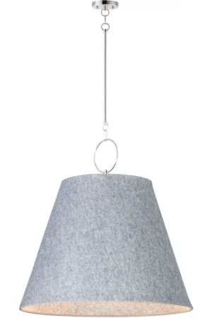 Acoustic 1 Light 30 inch Satin Nickel Single Pendant Ceiling Light Best Seller