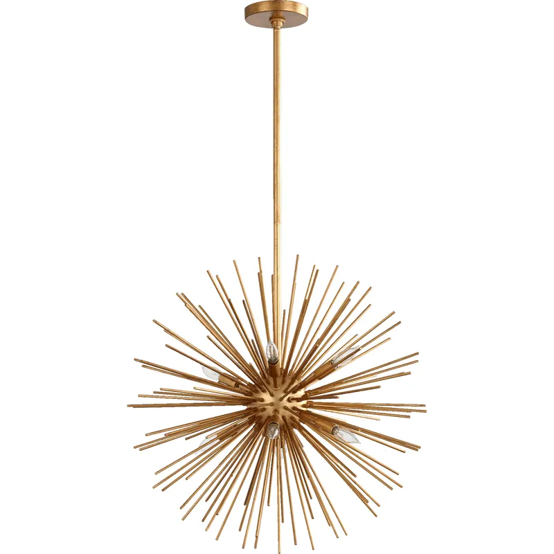 Electra 8 Light 23 inch Gold Leaf Pendant Ceiling Light Money Back Guarantee