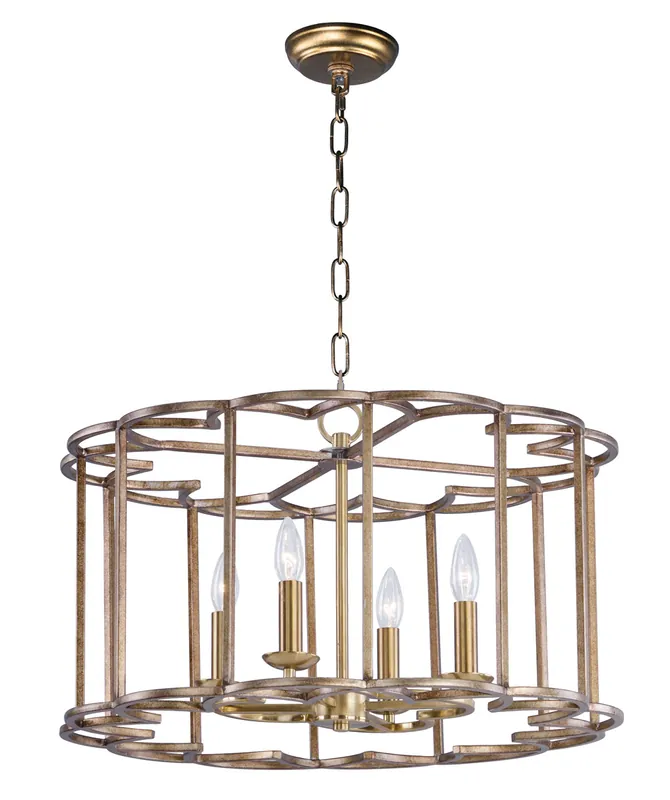 Low Price Helix 4 Light 24 inch Bronze Fusion Single-Tier Chandelier Ceiling Light