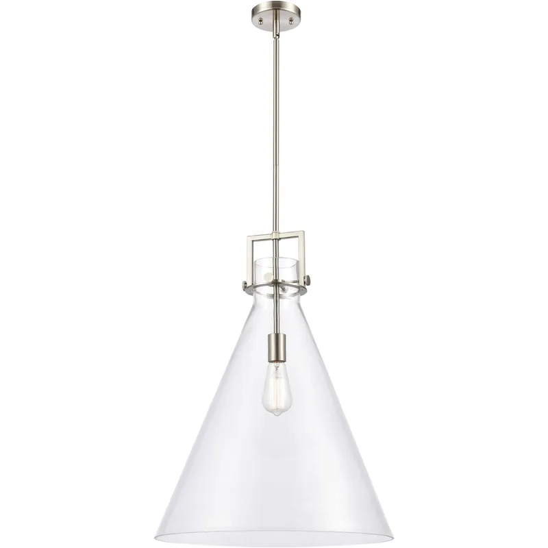 Newton Cone 1 Light 18 inch Brushed Satin Nickel Pendant Ceiling Light New Release