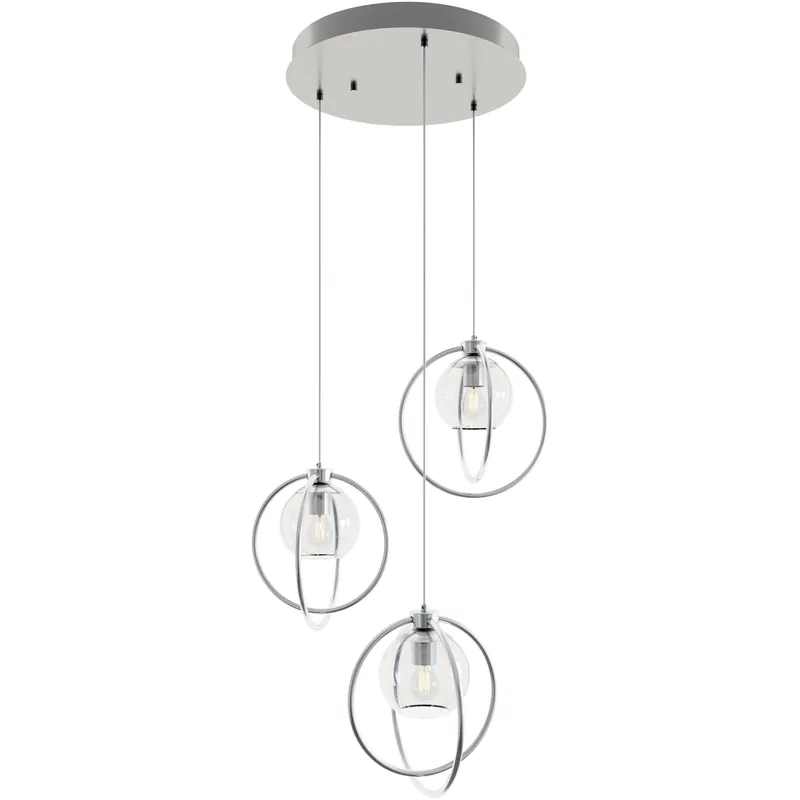 Jamie 3 Light 26.45 inch Satin Nickel Mini Pendant Ceiling Light Hot Deal