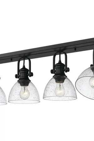 Yep Hines 4 Light 34.5 inch Matte Black Semi-Flush Mount Ceiling Light Secure Checkout
