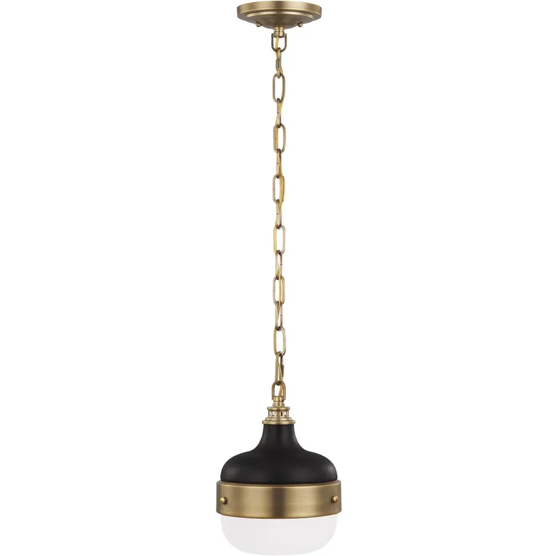 Last Chance Cadence 1 Light 8 inch Dark Antique Brass / Matte Black Pendant Ceiling Light in Dark Antique Brass and Matte Black