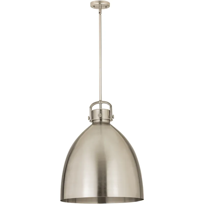 Low Price Newton Bell 1 Light 18 inch Satin Nickel Pendant Ceiling Light