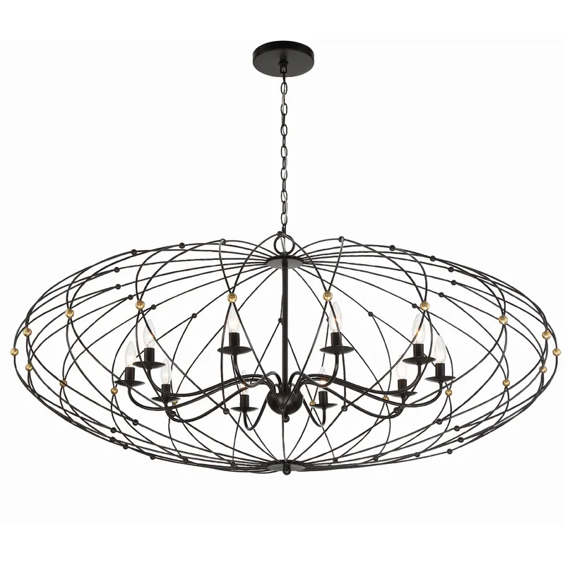 Zucca 10 Light 58 inch English Bronze and Antique Gold Chandelier Ceiling Light Affordable