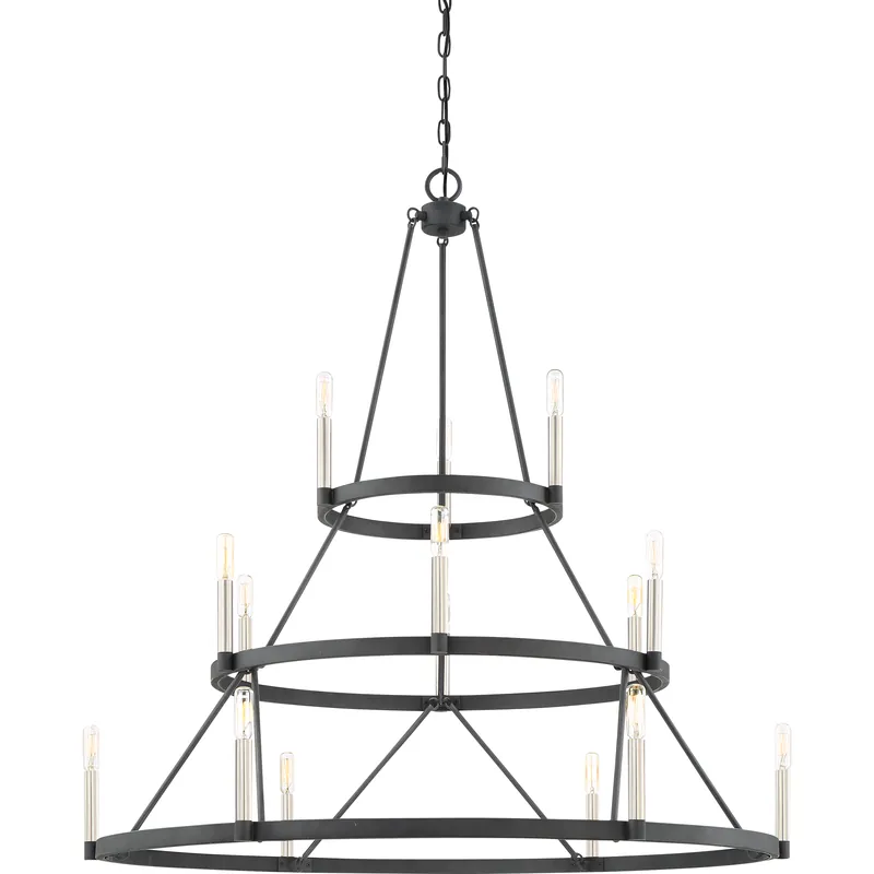 Direct From Factory Doran 15 Light 40 inch Mottled Black Chandelier Ceiling Light