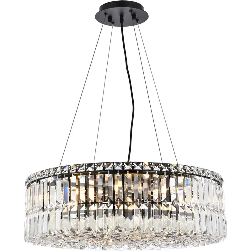 Buy Today Maxime 12 Light 24 inch Black and Clear Chandelier Ceiling Light
