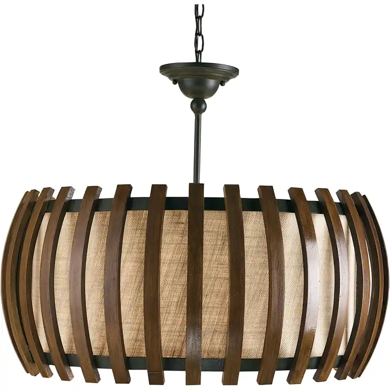 Get Yours Dado 1 Light 28 inch Old Iron/Polished Fruitwood Pendant Ceiling Light, Semi-Flush Convertible