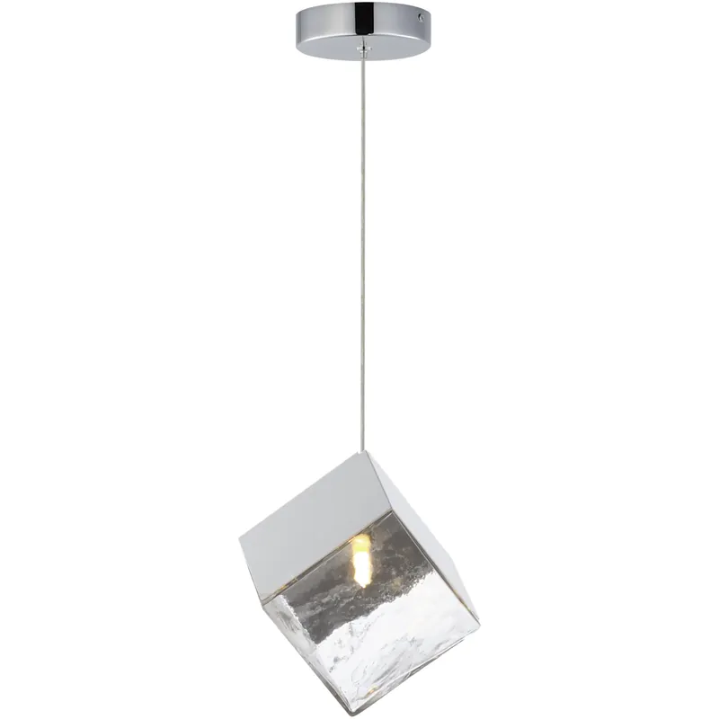 Ice Cube LED 7 inch Polished Chrome Single Pendant Ceiling Light Limited Offer
