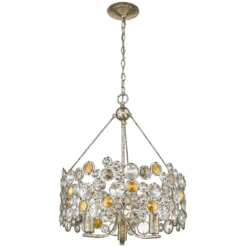 Flash Sale Vitozzi 3 Light 21 inch Antique Silver Leaf Chandelier Ceiling Light