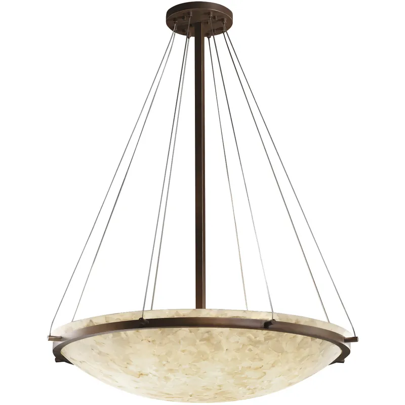 Genuine Alabaster Rocks 8 Light 51 inch Dark Bronze Pendant Ceiling Light in Incandescent, Bowl
