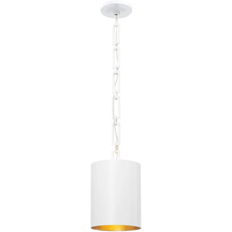 Alston 1 Light 8 inch Matte White/Antique Gold Mini Pendant Ceiling Light in Matte White and Antique Gold Price Cut