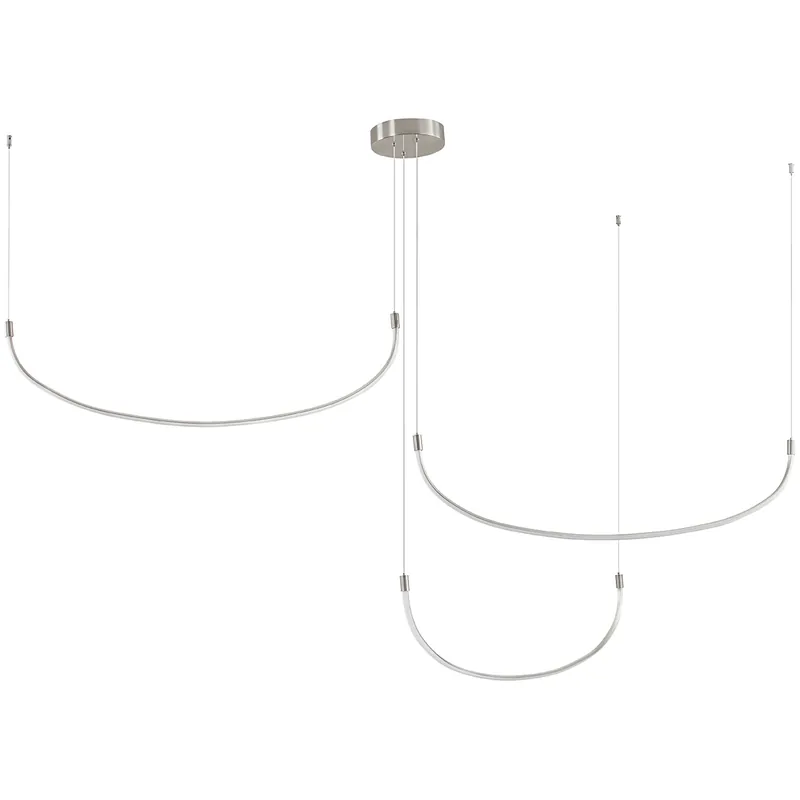 Talis LED 70.5 inch Brushed Nickel Multi-Pendant Ceiling Light Handmade