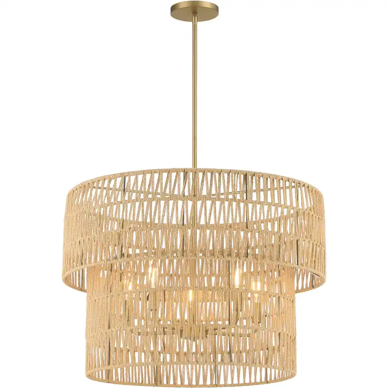Bungalow Heaven 5 Light 26 inch Soft Brass Pendant Ceiling Light While Supplies Last