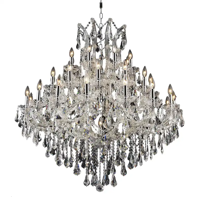 Direct From Manufacturer Maria Theresa 37 Light 44 inch Chrome Foyer Ceiling Light in Clear, Royal Cut