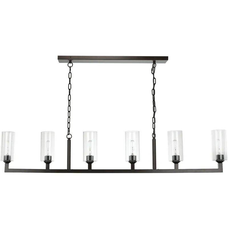 Linear 6 Light 62 inch Oil Rubbed Bronze Linear Chandelier Ceiling Light Fast Shipping