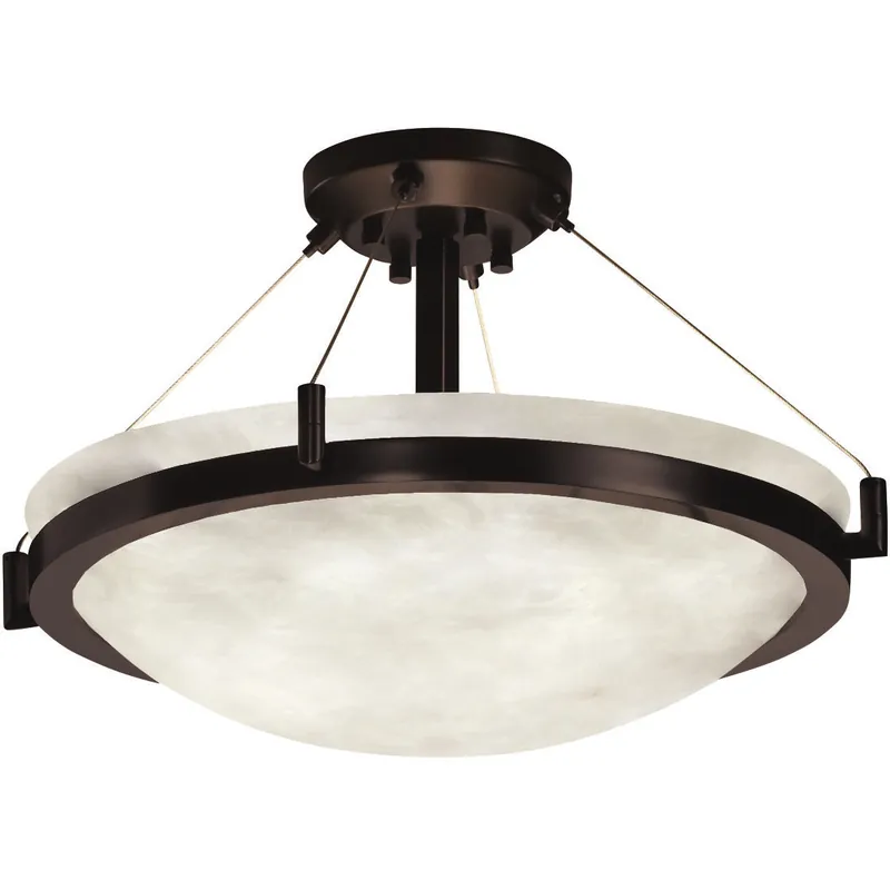 Shop Now Clouds 3 Light 21 inch Dark Bronze Semi-Flush Ceiling Light in Incandescent, Bowl
