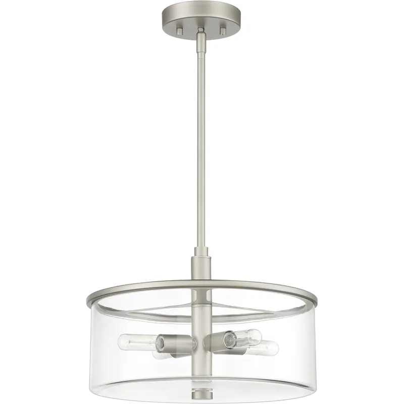 While Supplies Last Hailie 4 Light 14 inch Satin Nickel Pendant Ceiling Light