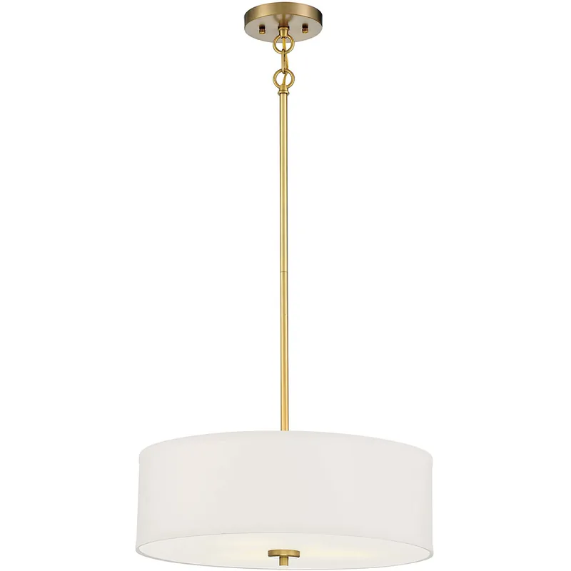 Modern 3 Light 18 inch Natural Brass Pendant Ceiling Light Bulk Order