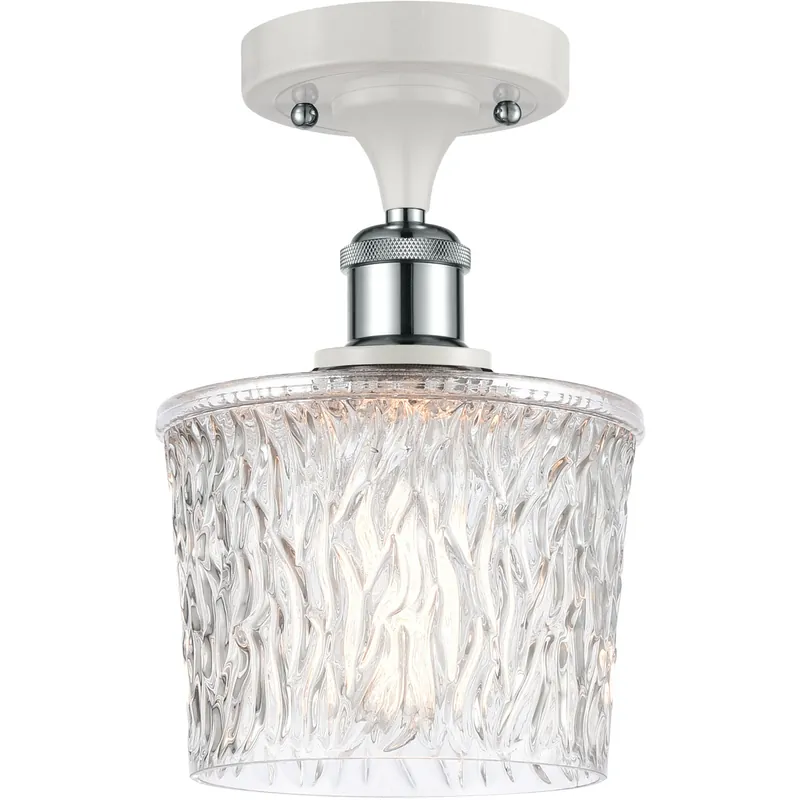 Genuine Ballston Niagra LED 7 inch White and Polished Chrome Semi-Flush Mount Ceiling Light, Ballston