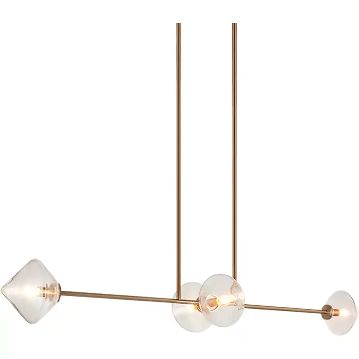 Limited Edition Novo 4 Light 12.75 inch Aged Gold Brass Pendant Ceiling Light in Aged Gold Brass and Clear