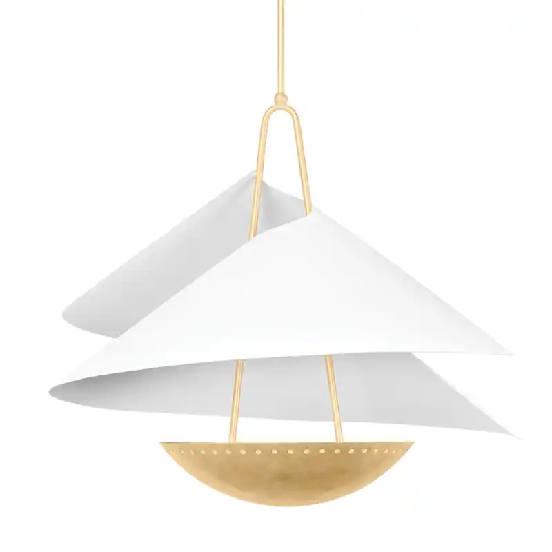 Carini 4 Light 35 inch Vintage Gold Leaf / Gesso White Pendant Ceiling Light Reduced Price