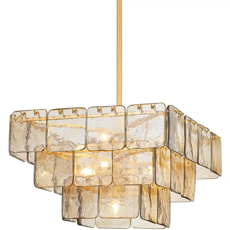 Regal 9 Light 24.5 inch Vintage Gold Leaf Chandelier Ceiling Light No Minimum Order