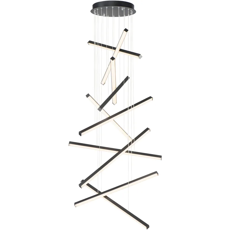 Time-Limited Hover LED 1.5 inch Black Multi-Light Pendant Ceiling Light