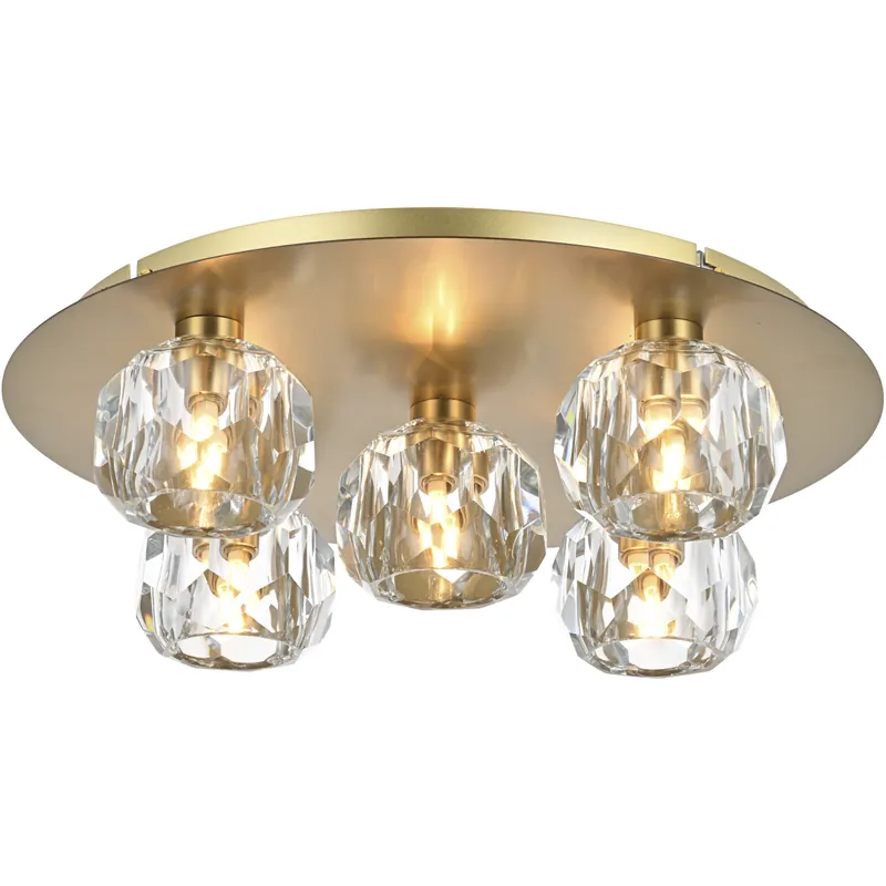 While Supplies Last Graham 5 Light 16 inch Gold Flush Mount Ceiling Light