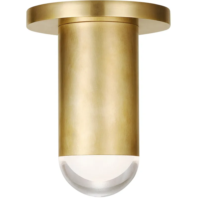 Final Sale Kelly Wearstler Ebell LED 4.5 inch Natural Brass Flush Mount Ceiling Light, Integrated LED