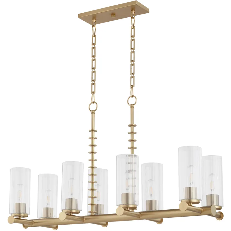 Grab Now Mercier 8 Light 40.25 inch Aged Brass Linear Chandelier Ceiling Light