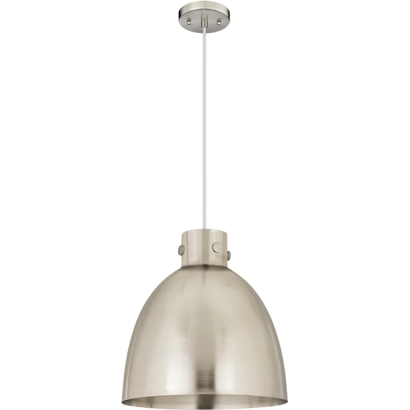 Brand New Newton Bell 1 Light 14 inch Satin Nickel Cord Hung Pendant Ceiling Light